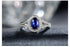 Vintage 2 Carat Blue Sapphire and Diamond Halo Engagement Ring