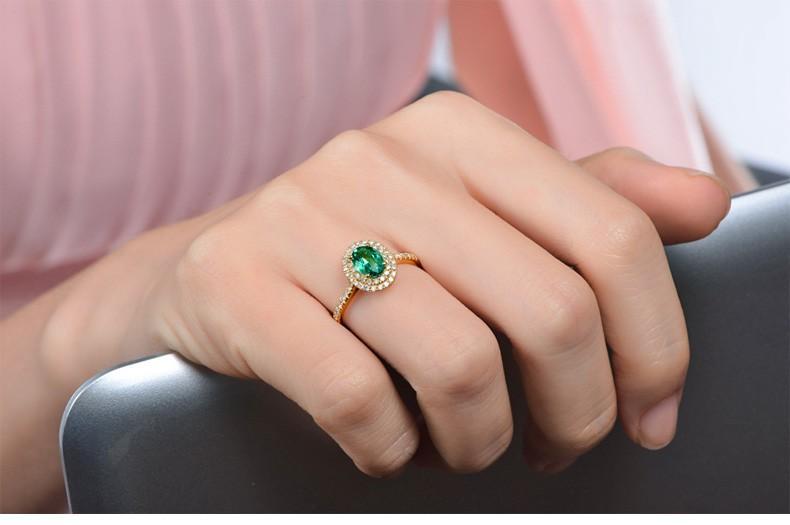 Vintage 2 Carat Emerald and Diamond Double Halo Engagement Ring