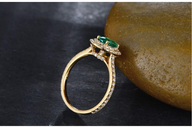 Vintage 2 Carat Emerald and Diamond Double Halo Engagement Ring